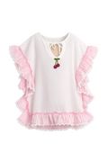 White Ruffle Side Beach Cover-Up