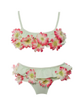 Mint Green 3D Bloom Flower Bikini Set