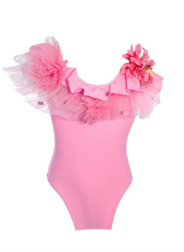Floral Light Pink Swimsuit