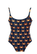 Crab Print One-Piece Swimsuit