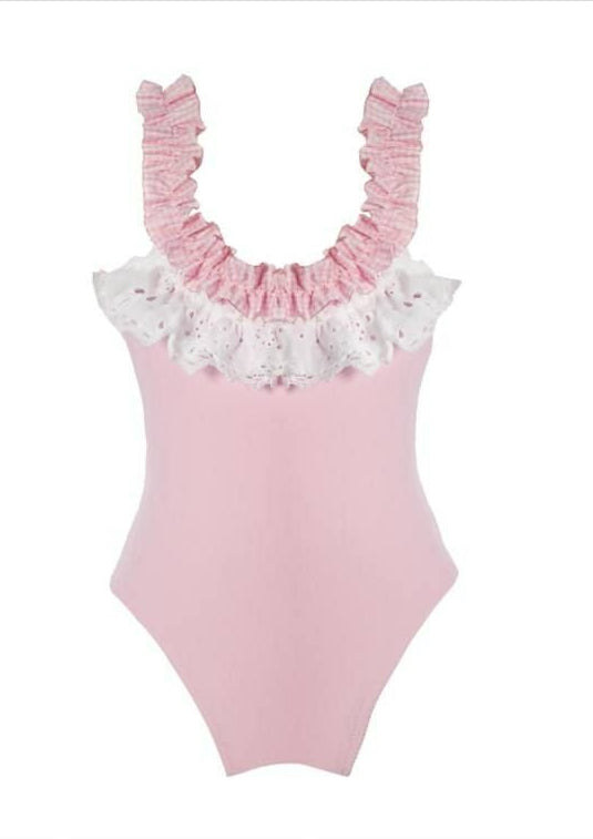 Ruffled Light Pink Swimsuit done