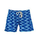 Boy's Blue Fish Print Swim Shorts