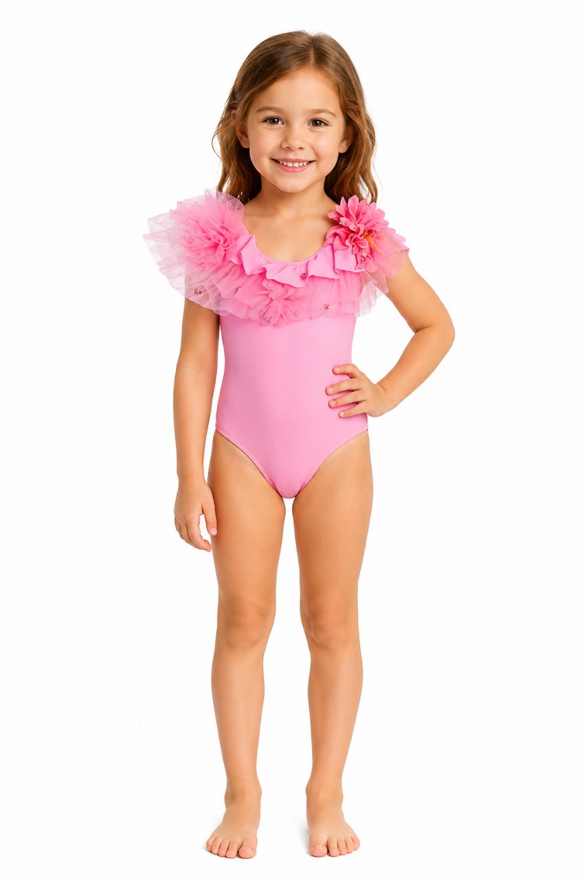 Floral Light Pink Swimsuit