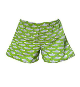 Boy's Green Fish Print Swim Shorts