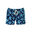 Boy's Navy Blue Starfish Print Swim Shorts