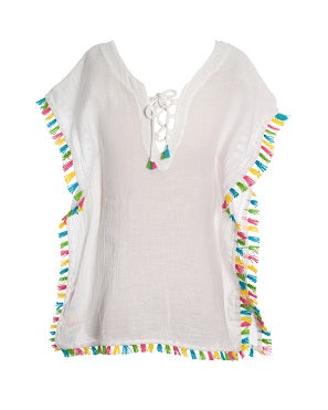 Rainbow Tassel Beach Cover-Up done