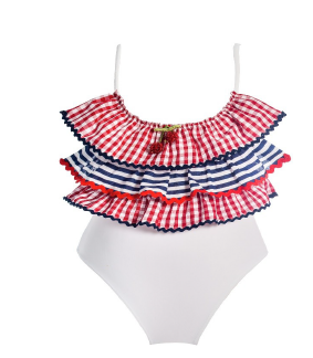 White Ruffle One-Piece Swimsuit