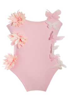 Pink 3D Floral One-Piece Swimsuit
