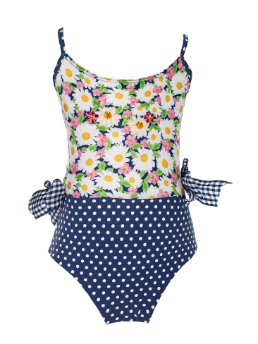 Girls' Floral & Polka Dot  Swimsuit