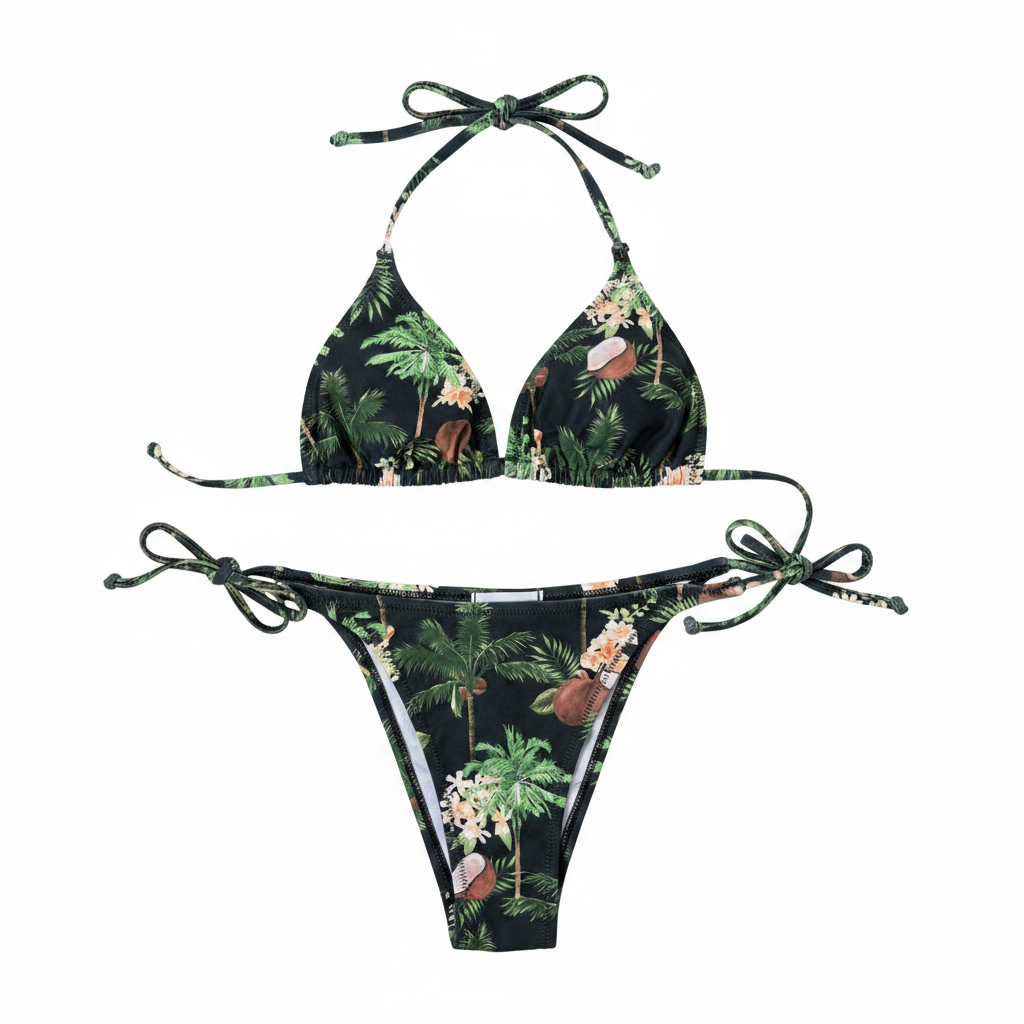 Dark Tropical Bikini – Lookbook Flat Lay