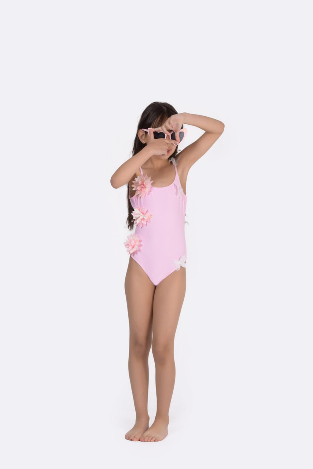 Pink 3D Floral One-Piece Swimsuit